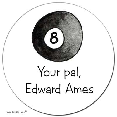 Sugar Cookie Gift Stickers - 8 Ball Sugar Cookie Gift Stickers - 8 Ball